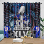 New York Giants Curtains Blackout Window Drapes Room Decoration