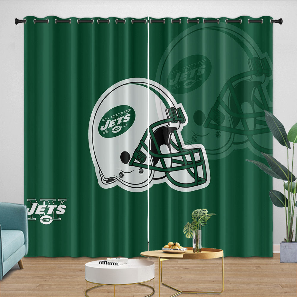 New York Jets Curtains Blackout Window Drapes Room Decoration