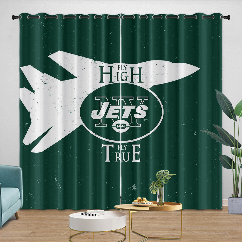 New York Jets Curtains Blackout Window Drapes Room Decoration