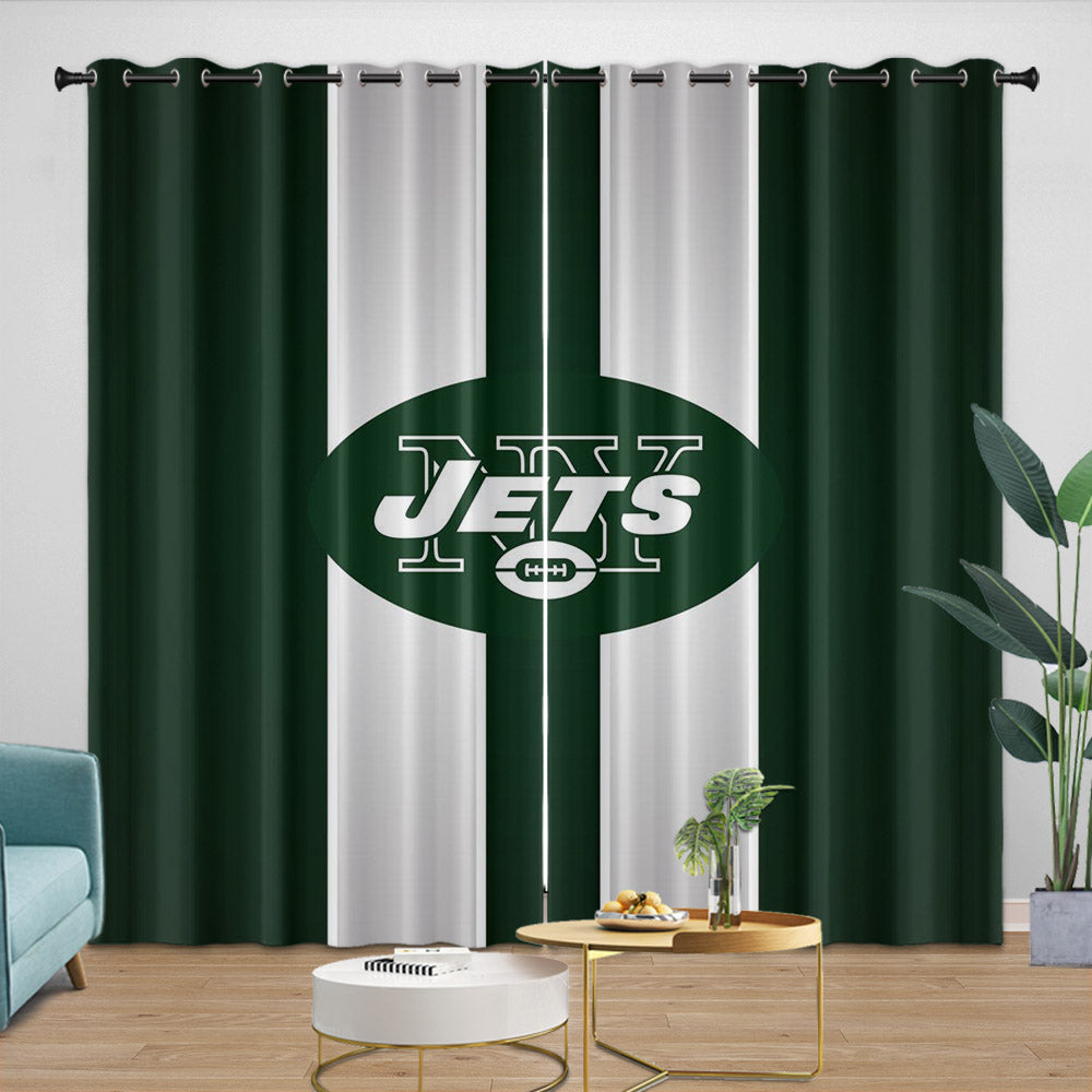 New York Jets Curtains Blackout Window Drapes Room Decoration