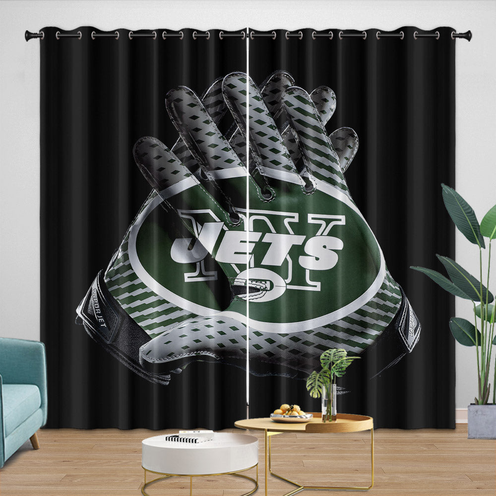 New York Jets Curtains Blackout Window Drapes Room Decoration