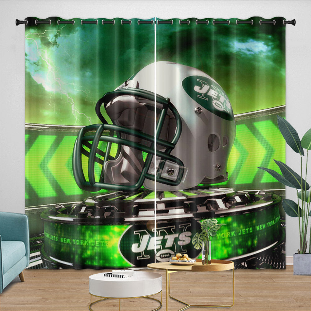 New York Jets Curtains Blackout Window Drapes Room Decoration