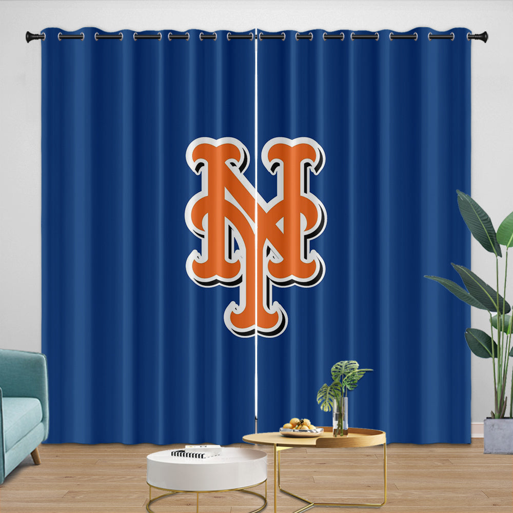 New York Mets Curtains Blackout Window Drapes Room Decoration