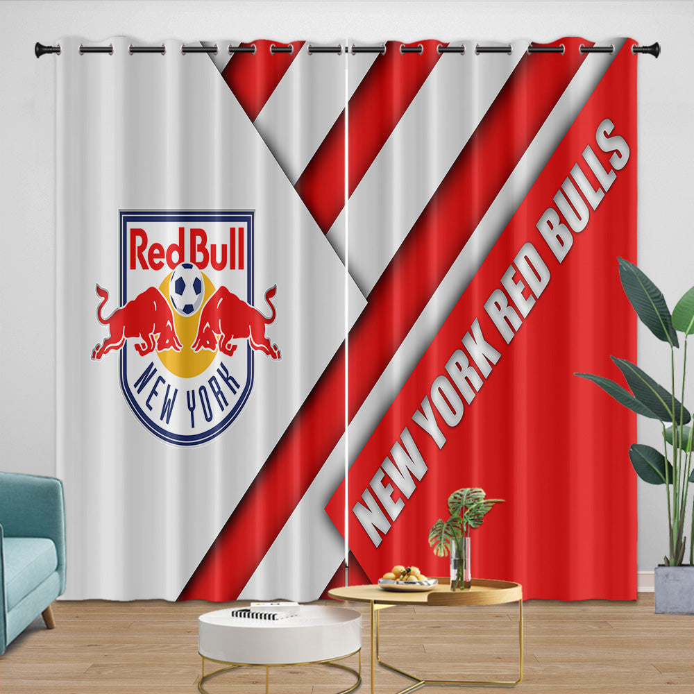 New York Red Bulls Curtains Blackout Window Drapes Room Decoration