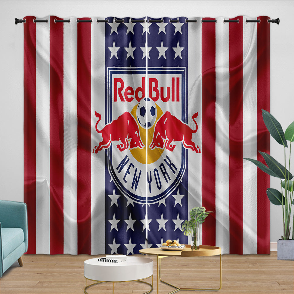 New York Red Bulls Curtains Blackout Window Drapes Room Decoration