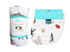 Gift Set: New York City Baby Muslin Swaddle Blanket and Burp Cloth/Bib Combo Extra Large Bamboo Cotton
