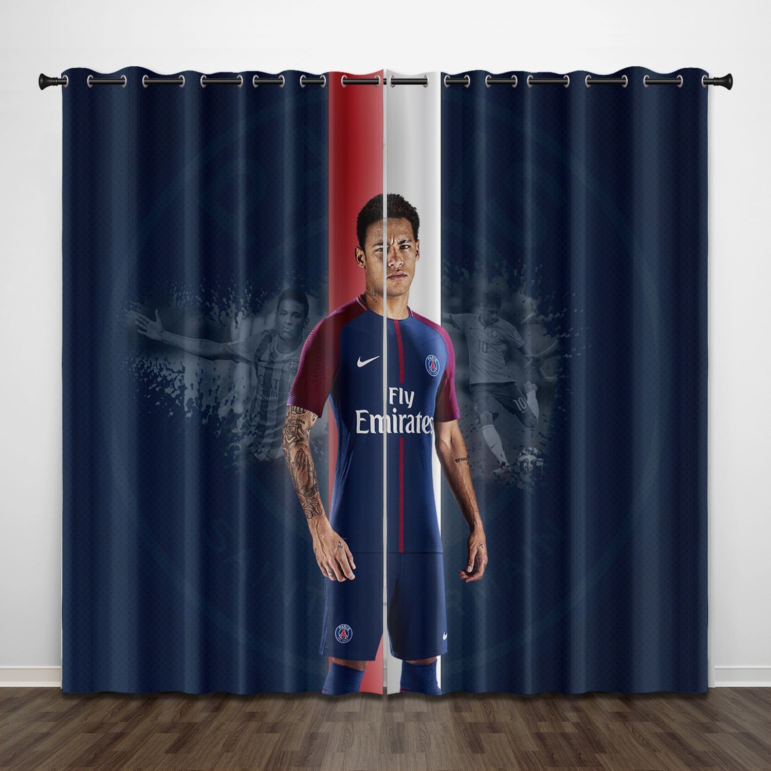 Neymar Curtains Pattern Blackout Window Drapes