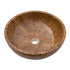 Noce Brown Travertine Natural Stone Undermount Vessel Sink Filled and Polished (D)16" (H)6"