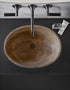 Noce Brown Travertine Natural Stone Oval Vessel Sink (W)16" (L)21" (H)6"