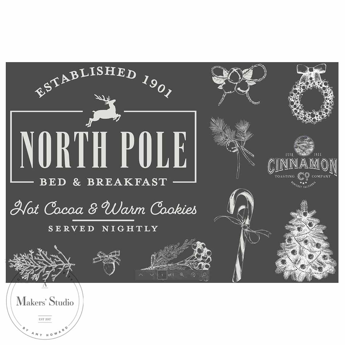 North Pole Bed & Breakfast - Mesh Stencil 18x12