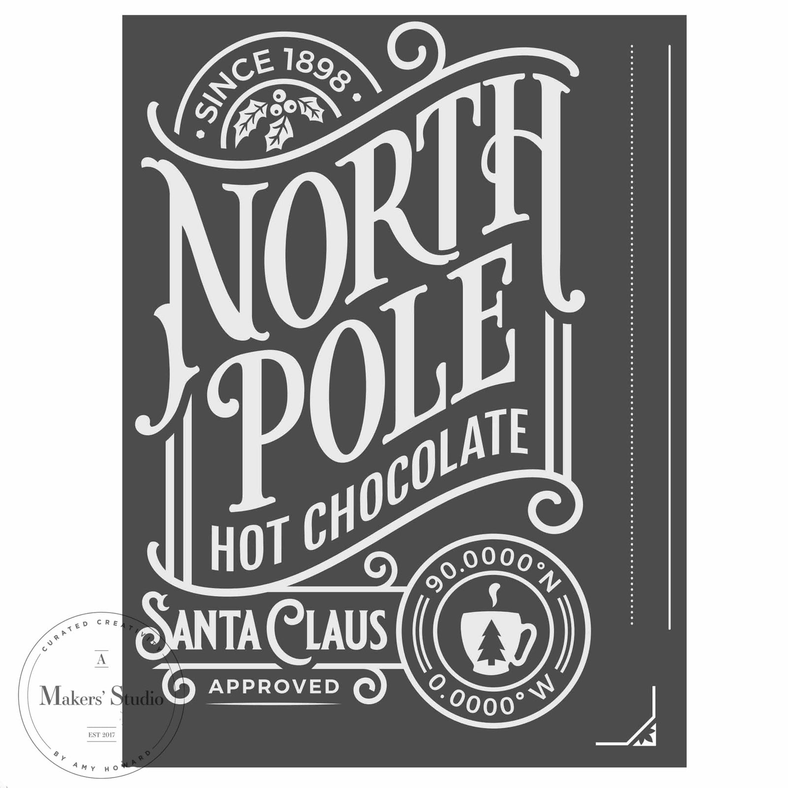 North Pole Hot Chocolate - Mesh Stencil 18x24