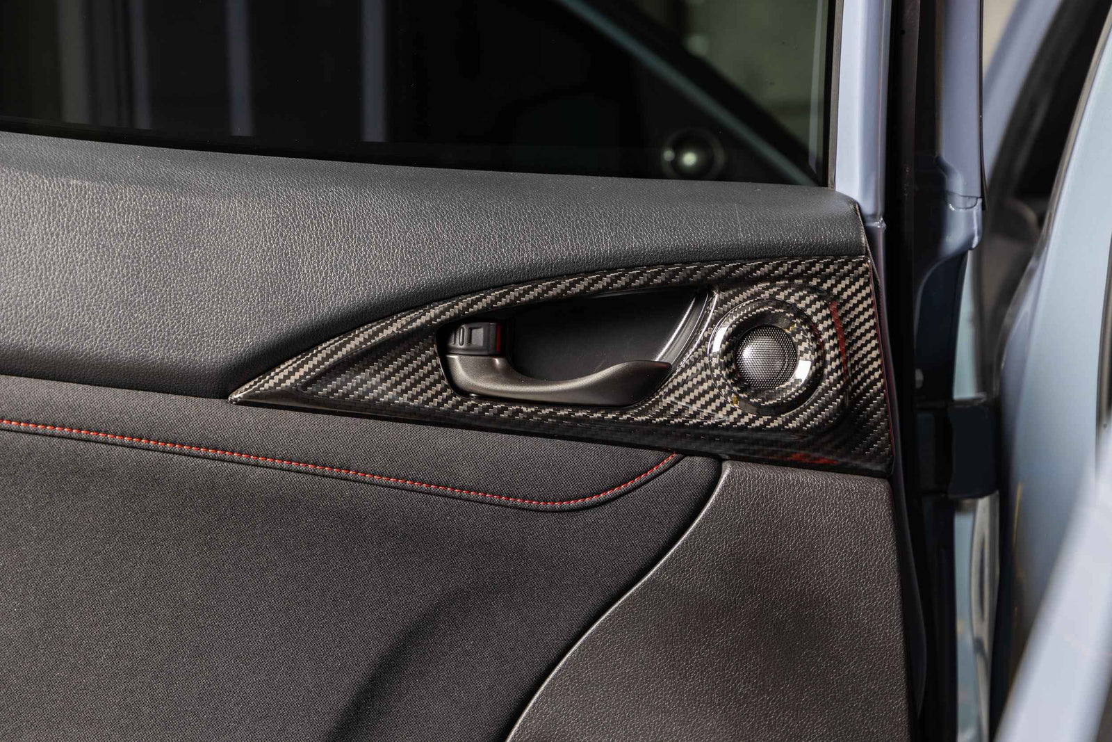 OLM LE Carbon Fiber Interior Door Handle Trim Covers (Full Set) - 2016 - 21 Honda Civic / 2017-21 Honda Civic Type R