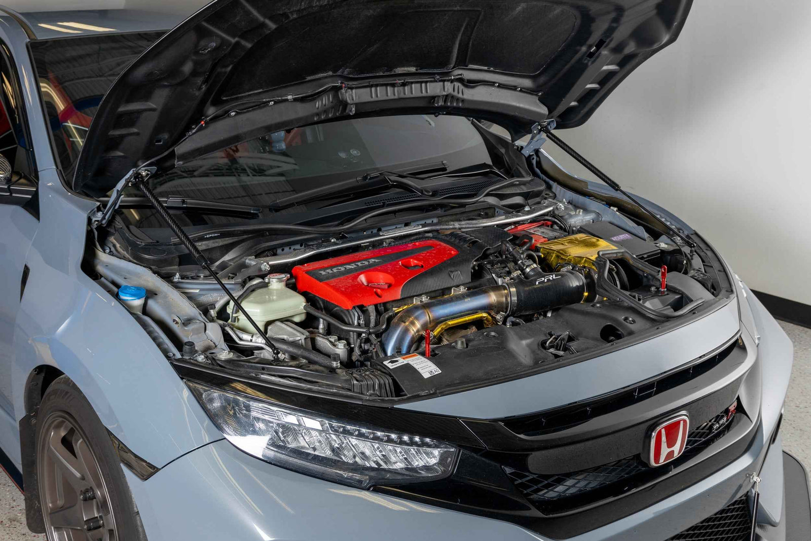 OLM Carbon Fiber Wrapped Hood Struts - 2017-2021 Honda Civic Type R