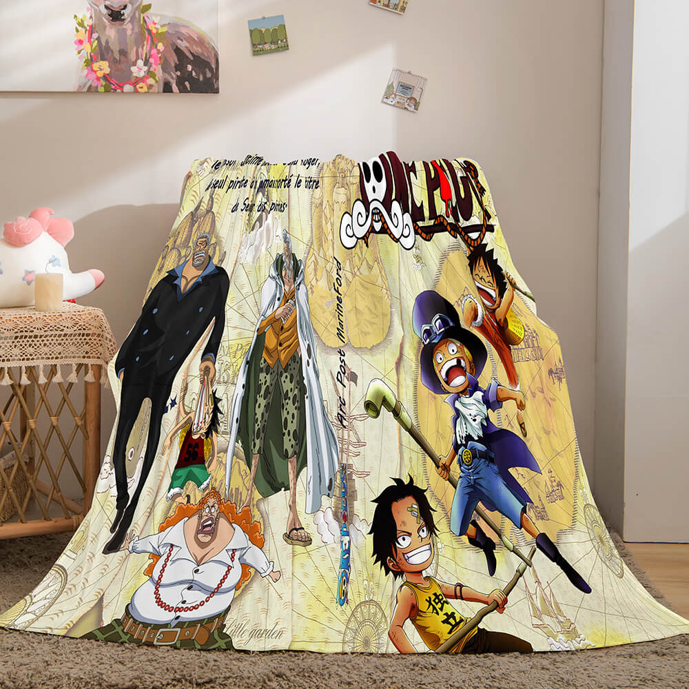 ONE PIECE Cosplay Soft Flannel Fleece Throw Blanket