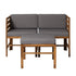 Sanibel 3-Piece Modular Acacia Chairs and Ottoman