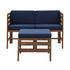 Sanibel 3-Piece Modular Acacia Chairs and Ottoman