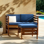 Sanibel 3-Piece Modular Acacia Chairs and Ottoman