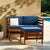 Sanibel 3-Piece Modular Acacia Chairs and Ottoman