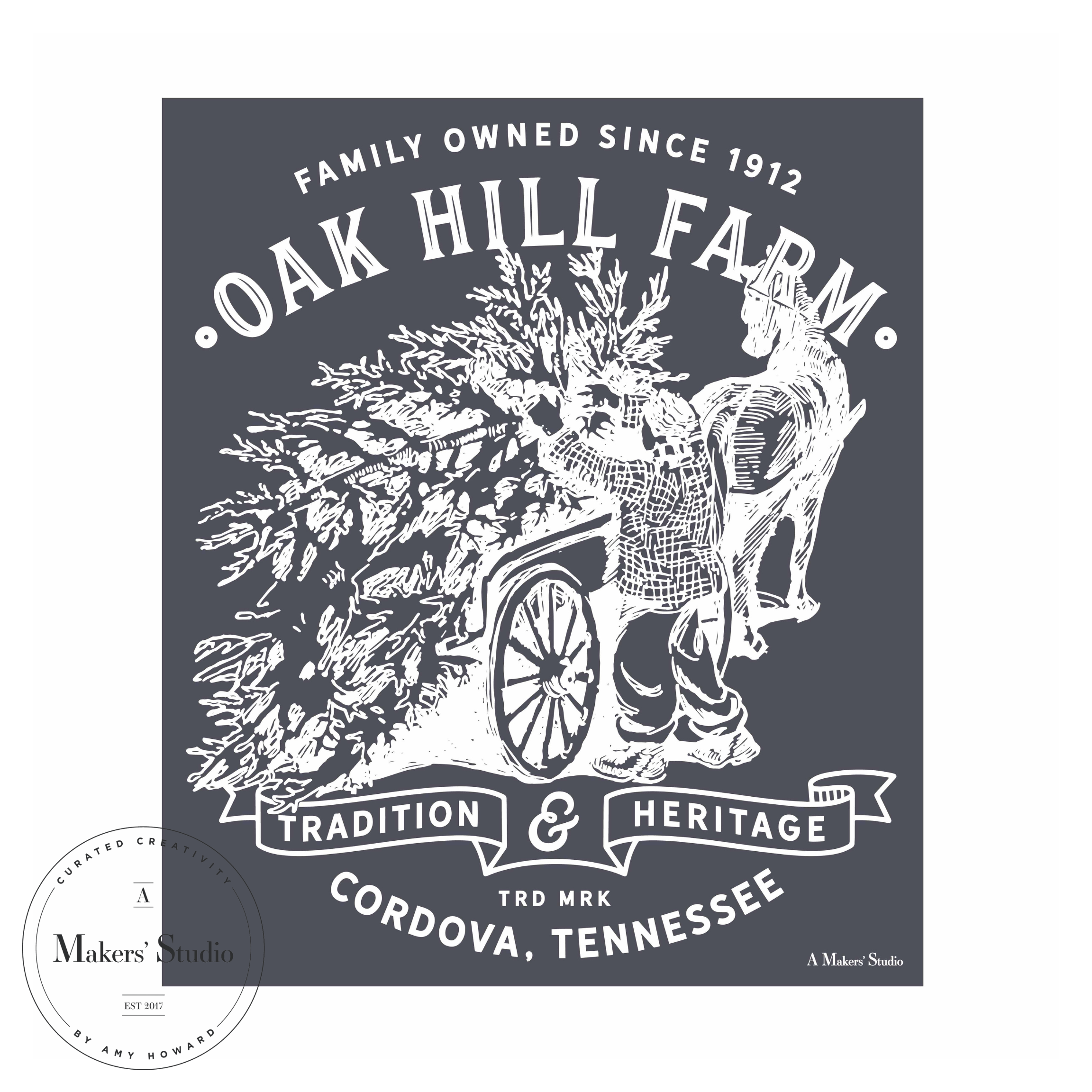 Oak Hill Tree Farm - Mesh Stencil 11x10