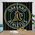Oakland Athletics Curtains Blackout Window Drapes Room Decoration