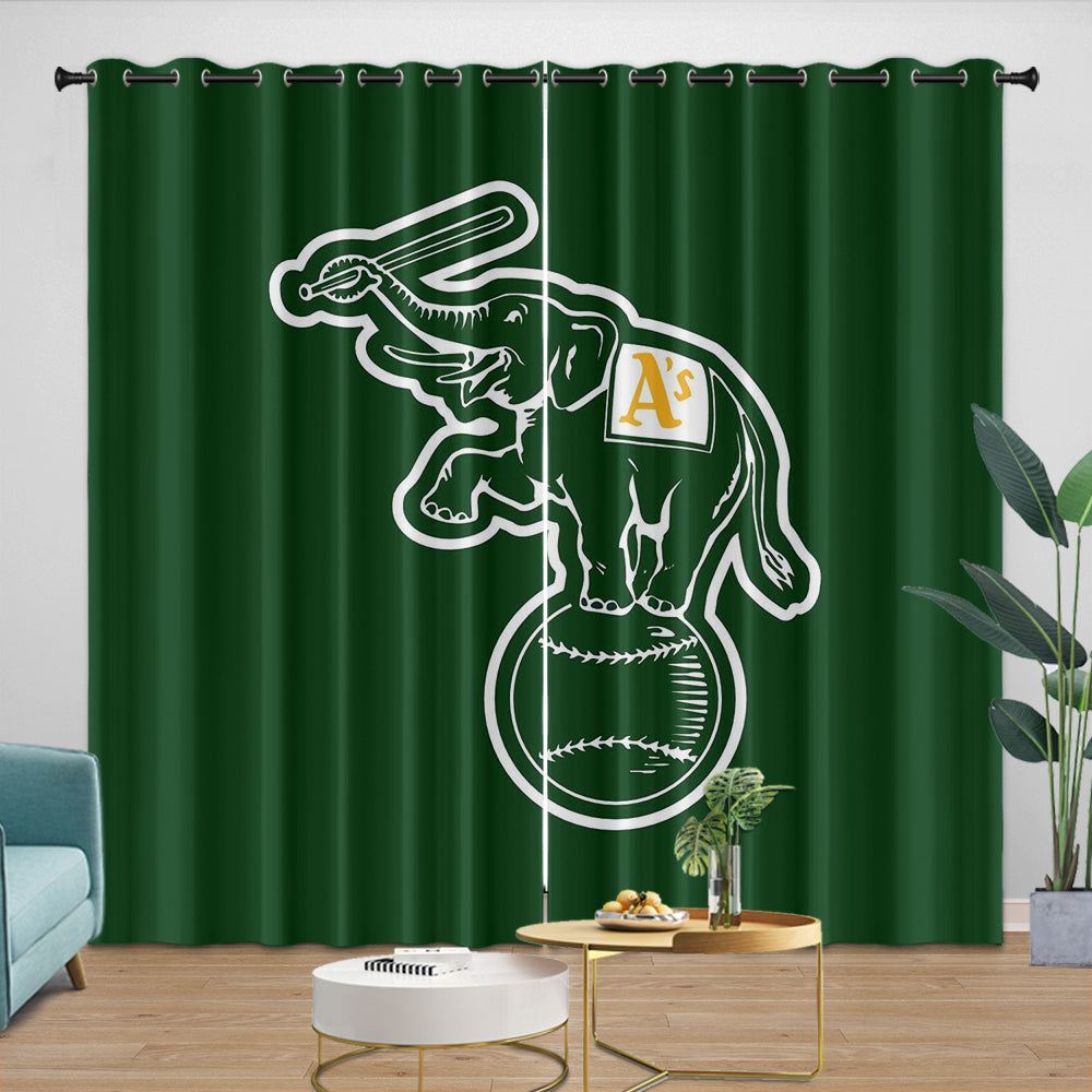 Oakland Athletics Curtains Blackout Window Drapes Room Decoration