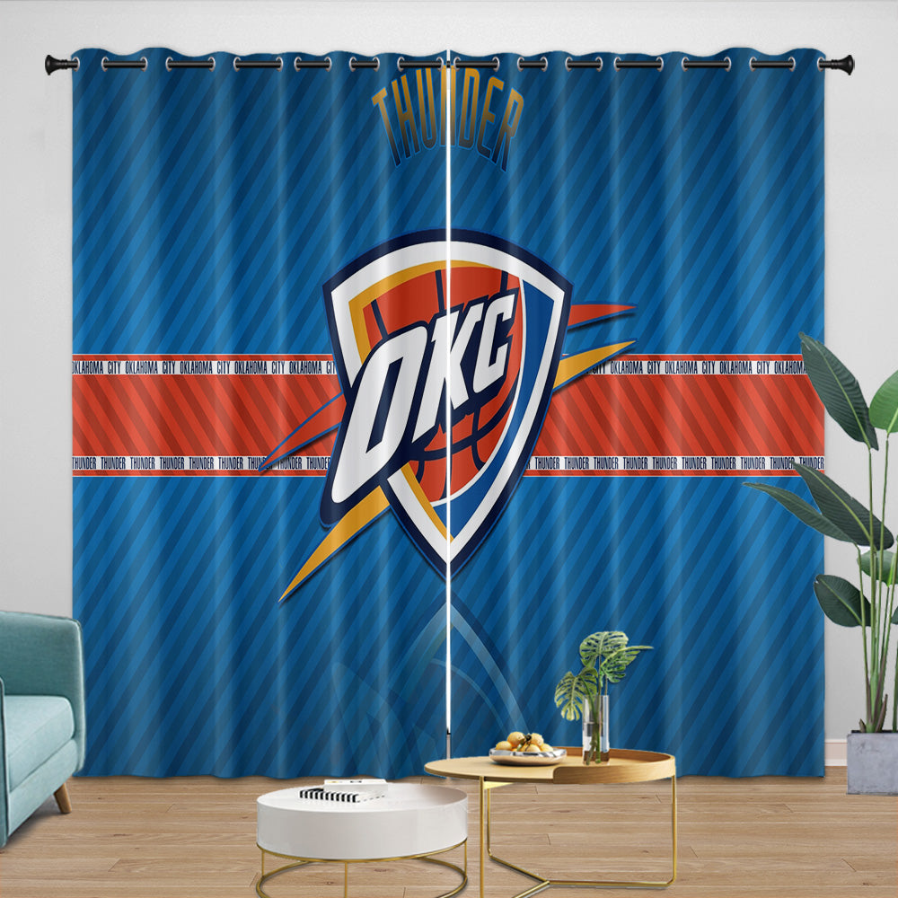 Oklahoma City Thunder Curtains Blackout Window Drapes Room Decoration