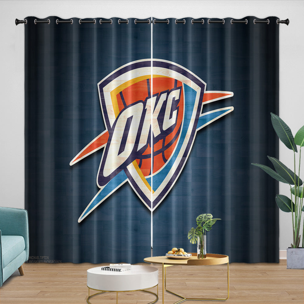 Oklahoma City Thunder Curtains Blackout Window Drapes Room Decoration