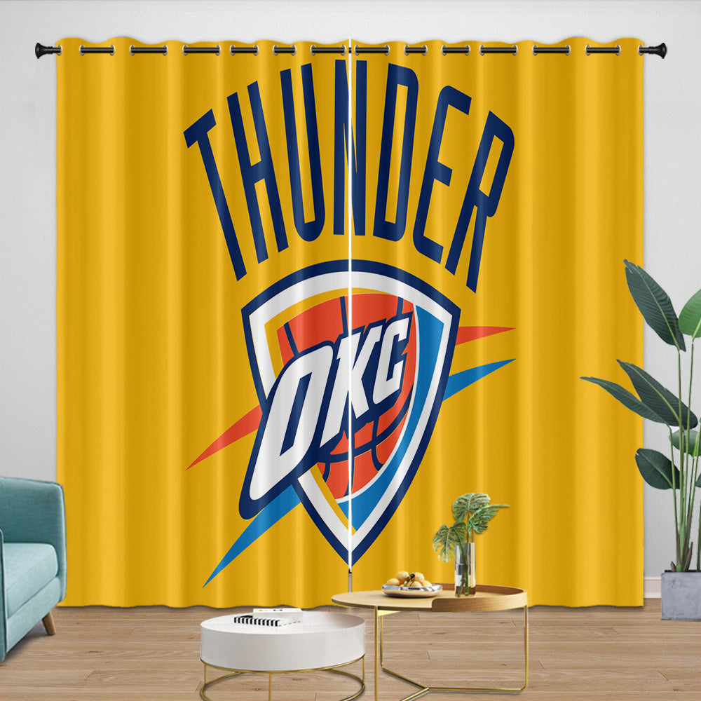 Oklahoma City Thunder Curtains Blackout Window Drapes Room Decoration