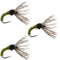 3 Pack Olive Zebra Sakasa Kebari - Tenkara Flies - Size 14