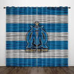 Olympique de Marseille Curtains Pattern Blackout Window Drapes