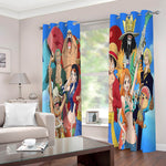 One Piece Curtains 2 Panels Blackout Window Drapes for Room Decoration