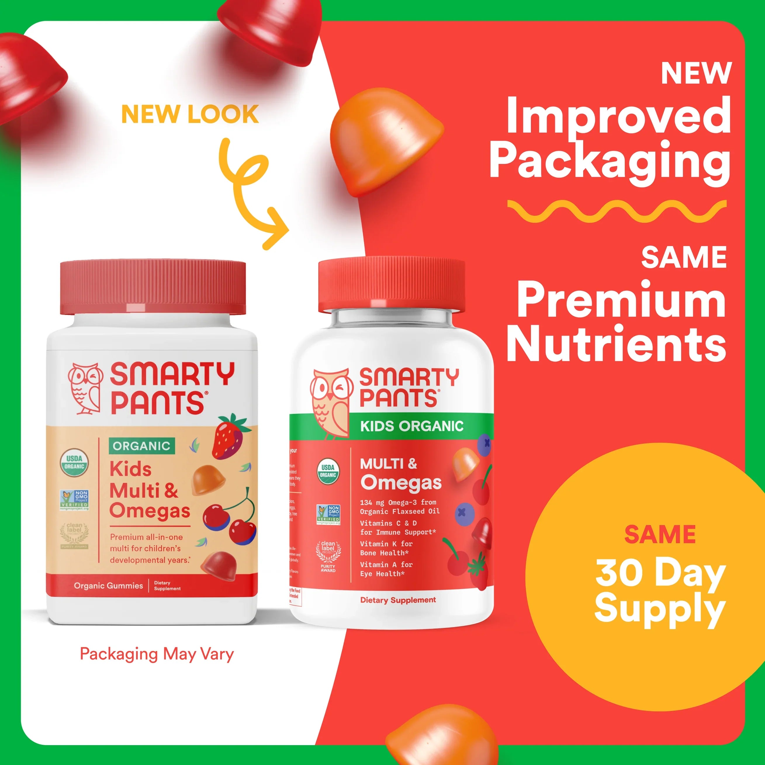 SmartyPants Kids Organic Multivitamin Gummies - 90 Count