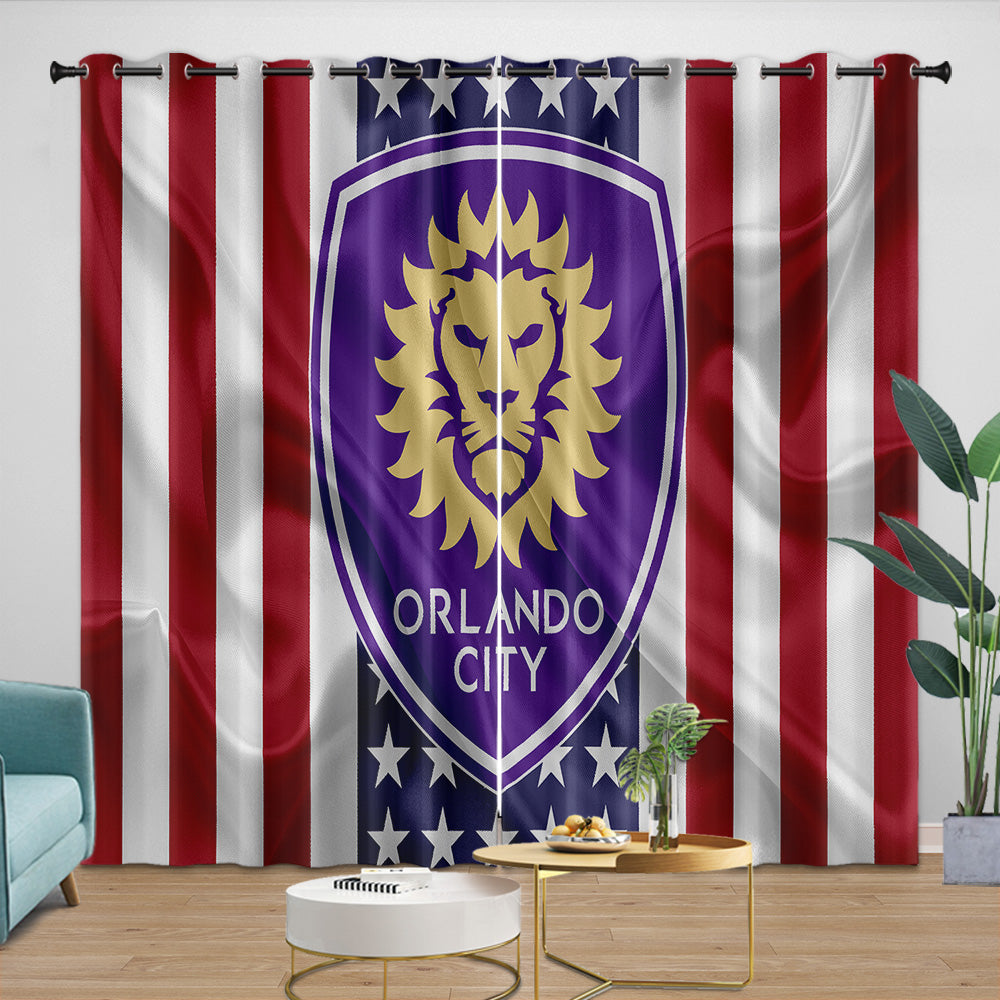 Orlando City SC Curtains Blackout Window Drapes Room Decoration