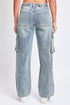 Women's Adjustable Waist Cargo Straight  Jeans
