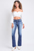 Women's Mid Rise Heavy Stitch Bootcut Cross Studded Jeans