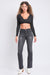 Women's Mid Rise Studded Fleur De Lis Bootcut Jeans