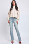 Women's Mid Rise Heavy Stitch Bootcut Loop Studded Jeans