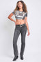 Women's Mid Rise Flap Pocket Belted Bootcut Jeans