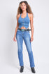 Women's Mid Rise Belted Bootcut Jeans