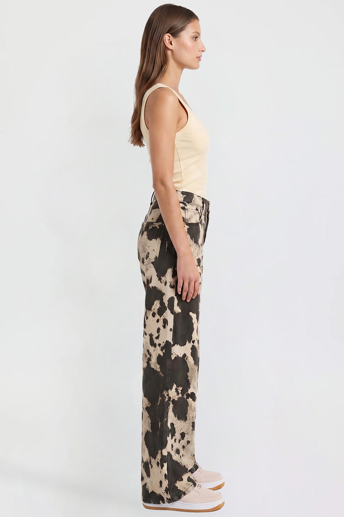 Women's Britney Printed Wide Leg Jeans