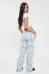 Women's Britney Printed Low Rise Wide Leg Jeans