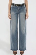 Women's Britney Belted Wide Leg Jeans