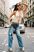 Women's Patchwork Wide Leg Jeans