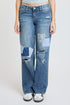Women's Patchwork Wide Leg Jeans