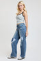 Women's Patchwork Wide Leg Jeans
