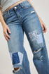 Women's Patchwork Wide Leg Jeans