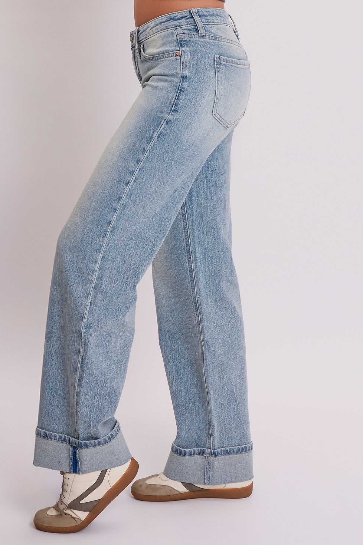 Women's Britney Wide Leg Cuff Jeans