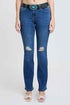 Women's Mid Rise Belted Bootcut Jeans