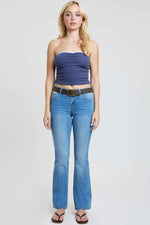 Women's Mid Rise Belted Bootcut Jeans
