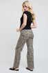 Women's High Rise Animal Print Wide Leg Jeans